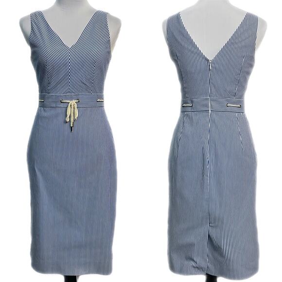 EUC - J Crew Nautical A Line Seersucker Dress - Picture 1 of 8